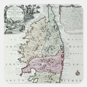 Adesivo Quadrado Mapa de Córsega