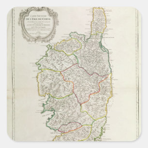 Adesivo Quadrado Mapa de Córsega
