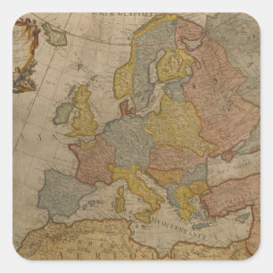 Adesivo Quadrado Mapa de Europa   1700