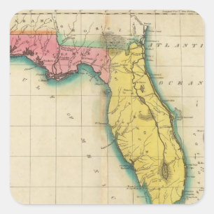 Adesivo Quadrado Mapa de Florida