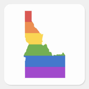 Adesivo Quadrado Mapa de Gay dos EUA Estado de Idaho