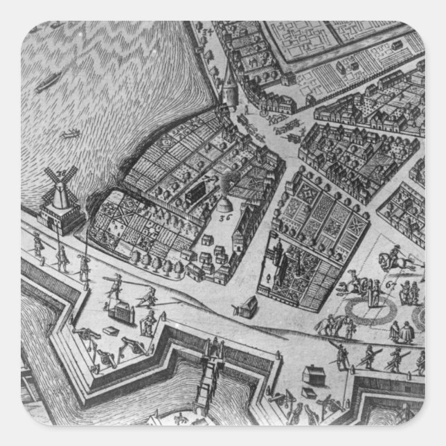 Adesivo Quadrado Mapa de Hamburgo (Frente)