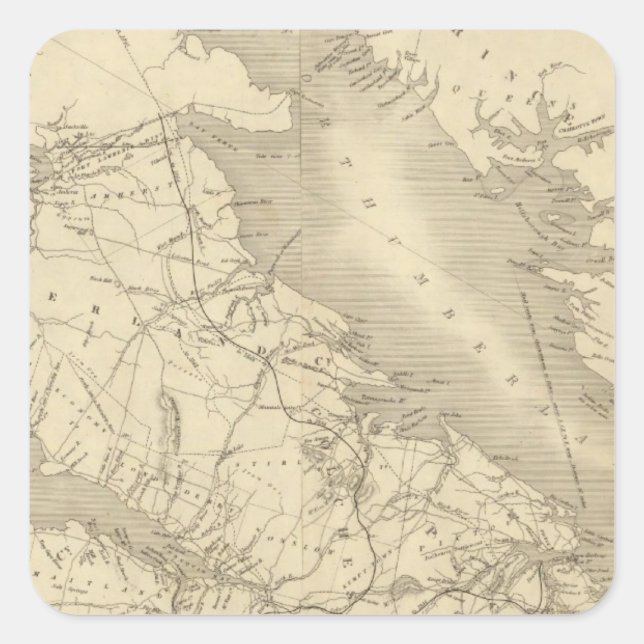 Adesivo Quadrado Mapa de Illinois 2 (Frente)