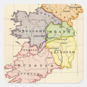 Adesivo Quadrado Mapa de Ireland