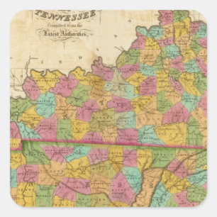 Adesivo Quadrado Mapa de Kentucky e Tennessee