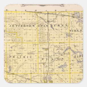 Adesivo Quadrado Mapa de Kosciusko County
