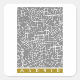 Adesivo Quadrado Mapa de Madrid