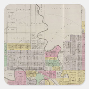 Adesivo Quadrado Mapa de Marion, o Condado de Marion, Kansas