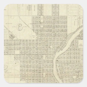 Adesivo Quadrado Mapa de Milwaukee
