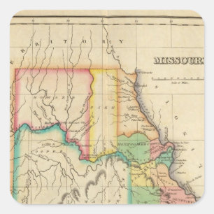 Adesivo Quadrado Mapa de Missouri