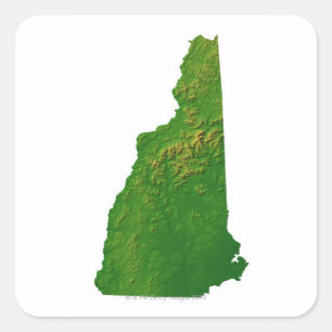 Adesivo Quadrado Mapa de New Hampshire