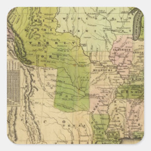 Adesivo Quadrado Mapa de Olney dos Estados Unidos