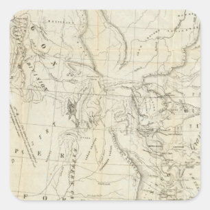 Adesivo Quadrado Mapa de Oregon, Califórnia, Novo México