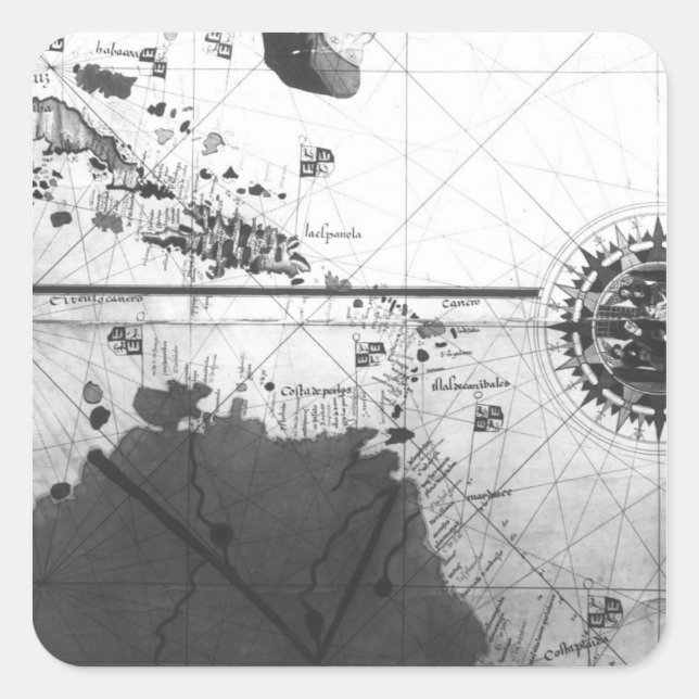 Adesivo Quadrado Mapa de países (Frente)