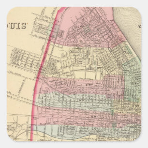 Adesivo Quadrado Mapa de St Louis por Mitchell