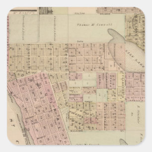 Adesivo Quadrado Mapa de Stillwater, o Condado de Washington,