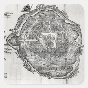 Adesivo Quadrado Mapa de Tenochtitlan