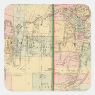 Adesivo Quadrado Mapa de Utá, Nevada por Mitchell