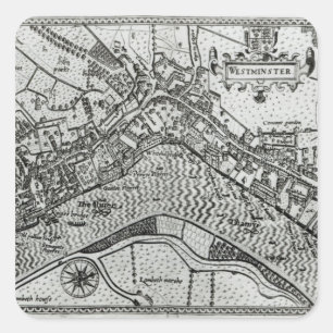 Adesivo Quadrado Mapa de Westminster 'do espéculo Britannia