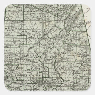 Adesivo Quadrado Mapa do atlas de Alabama