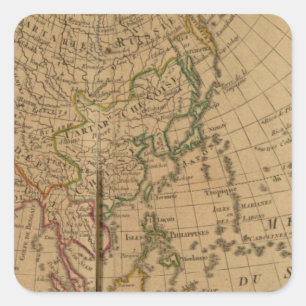 Adesivo Quadrado Mapa do atlas de Ásia