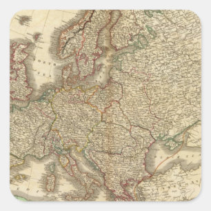 Adesivo Quadrado Mapa do atlas de Europa