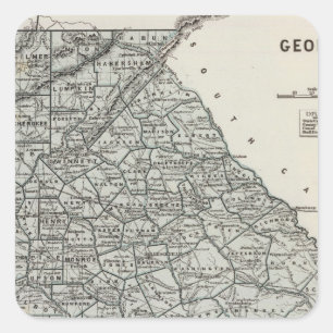 Adesivo Quadrado Mapa do atlas de Geórgia