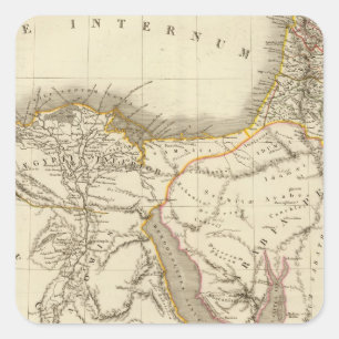 Adesivo Quadrado Mapa do atlas de Médio Oriente