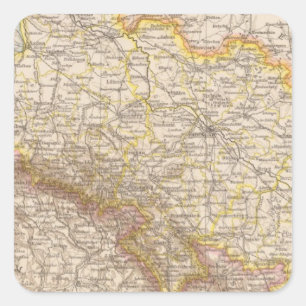 Adesivo Quadrado Mapa do atlas de Schlesien