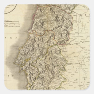 Adesivo Quadrado Mapa do Atlas Portugal