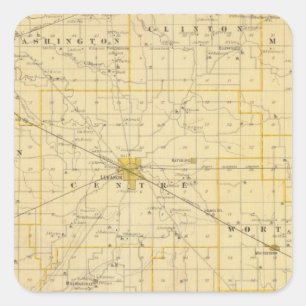 Adesivo Quadrado Mapa do Condado de Boone