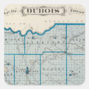 Adesivo Quadrado Mapa do condado de Dubois