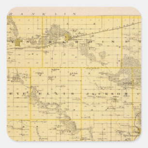 Adesivo Quadrado Mapa do Condado de Hardin, Estado de Iowa