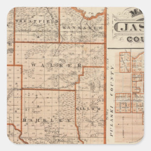 Adesivo Quadrado Mapa do Condado de Jasper
