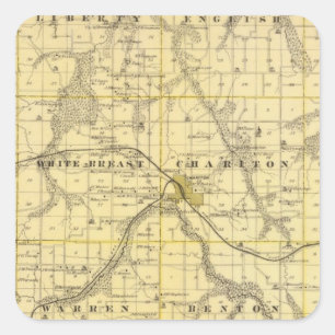 Adesivo Quadrado Mapa do Condado de Lucas, estado de Iowa