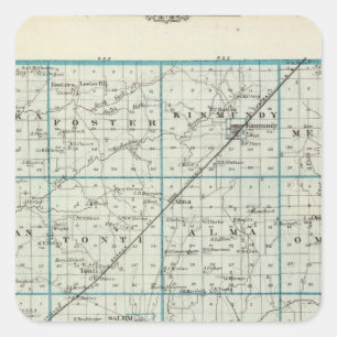 Adesivo Quadrado Mapa do Condado de Marion