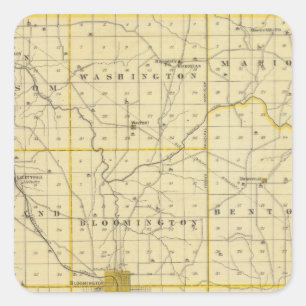 Adesivo Quadrado Mapa do condado de Monroe