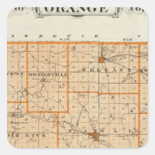 Adesivo Quadrado Mapa do Condado de Orange