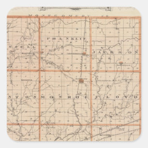 Adesivo Quadrado Mapa do Condado de Putnam
