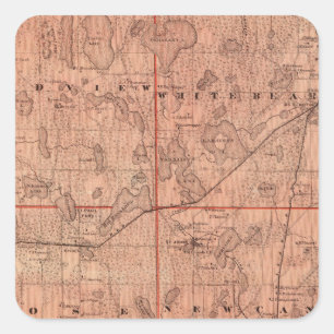 Adesivo Quadrado Mapa do Condado de Ramsey, Minnesota