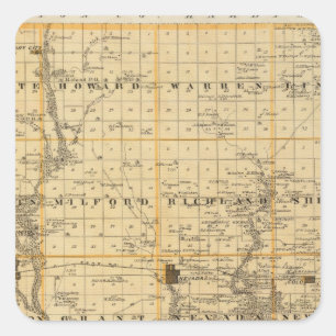 Adesivo Quadrado Mapa do Condado de Story, Estado de Iowa
