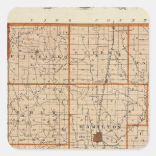 Adesivo Quadrado Mapa do Condado de Sullivan