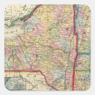 Adesivo Quadrado Mapa do condado dos estados de New York