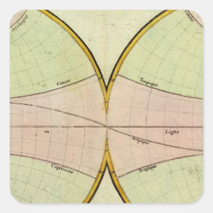 Adesivo Quadrado Mapa do equater