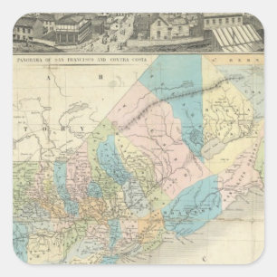 Adesivo Quadrado Mapa Do Estado Da Califórnia