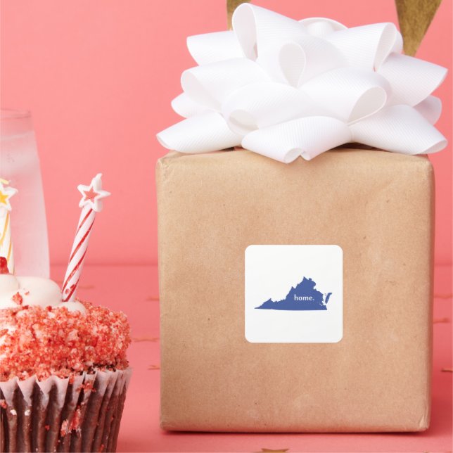 Adesivo Quadrado mapa do estado da silhueta da Virgínia (Festa)