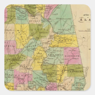 Adesivo Quadrado Mapa do estado de Alabama