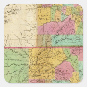 Adesivo Quadrado Mapa do estado de Missouri