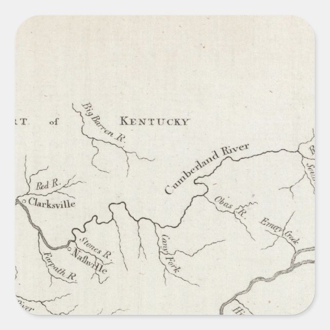 Adesivo Quadrado Mapa do Governo do Tennessee (Frente)