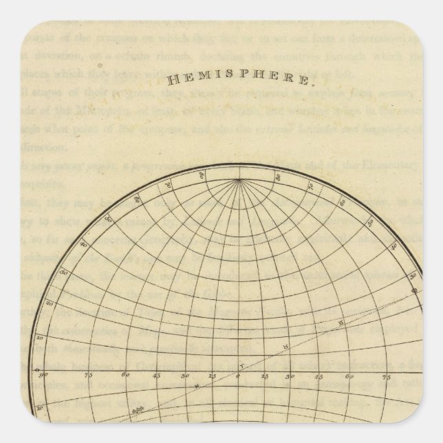 Adesivo Quadrado Mapa do hemisfério (Frente)